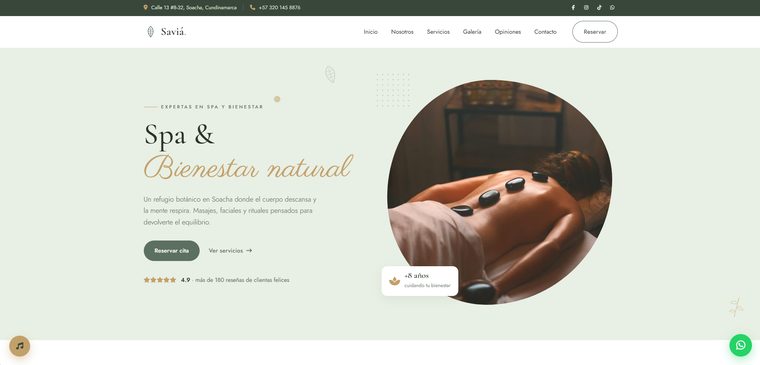 Demo de spa y bienestar — Saviá