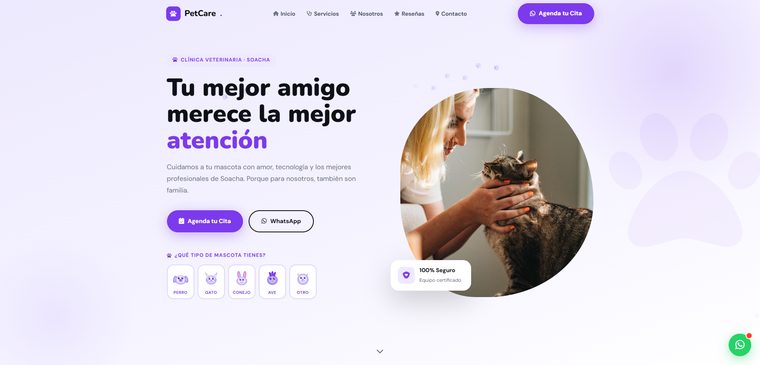 Demo de clínica veterinaria — PetCare